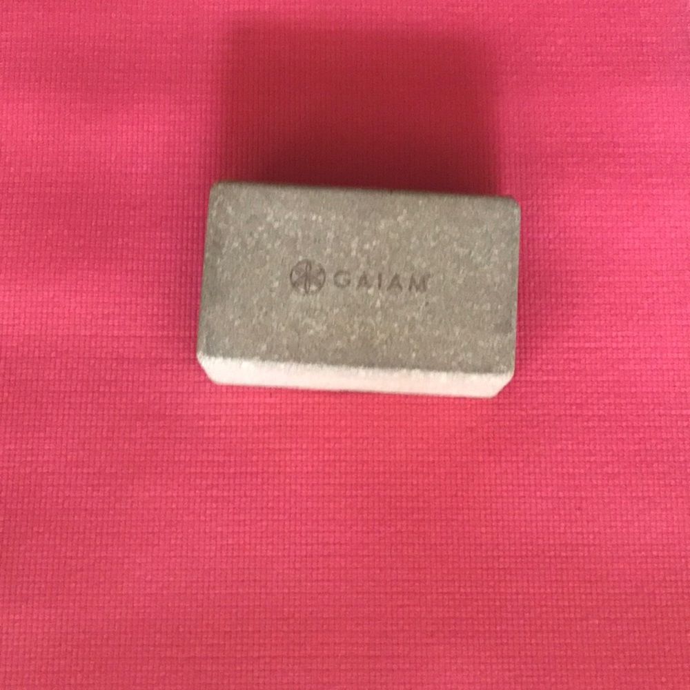 Gaiam (Cork - wood) Yoga block. 9 X 5.5 X 3 inches. Light brown.